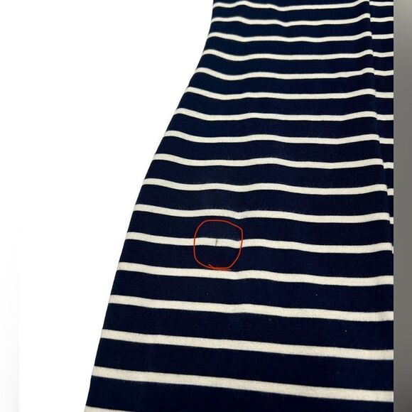 Tart Navy Blue White Striped Sleeveless Bodycon Mini Dress Fitted Casual Dress - Picture 7 of 7